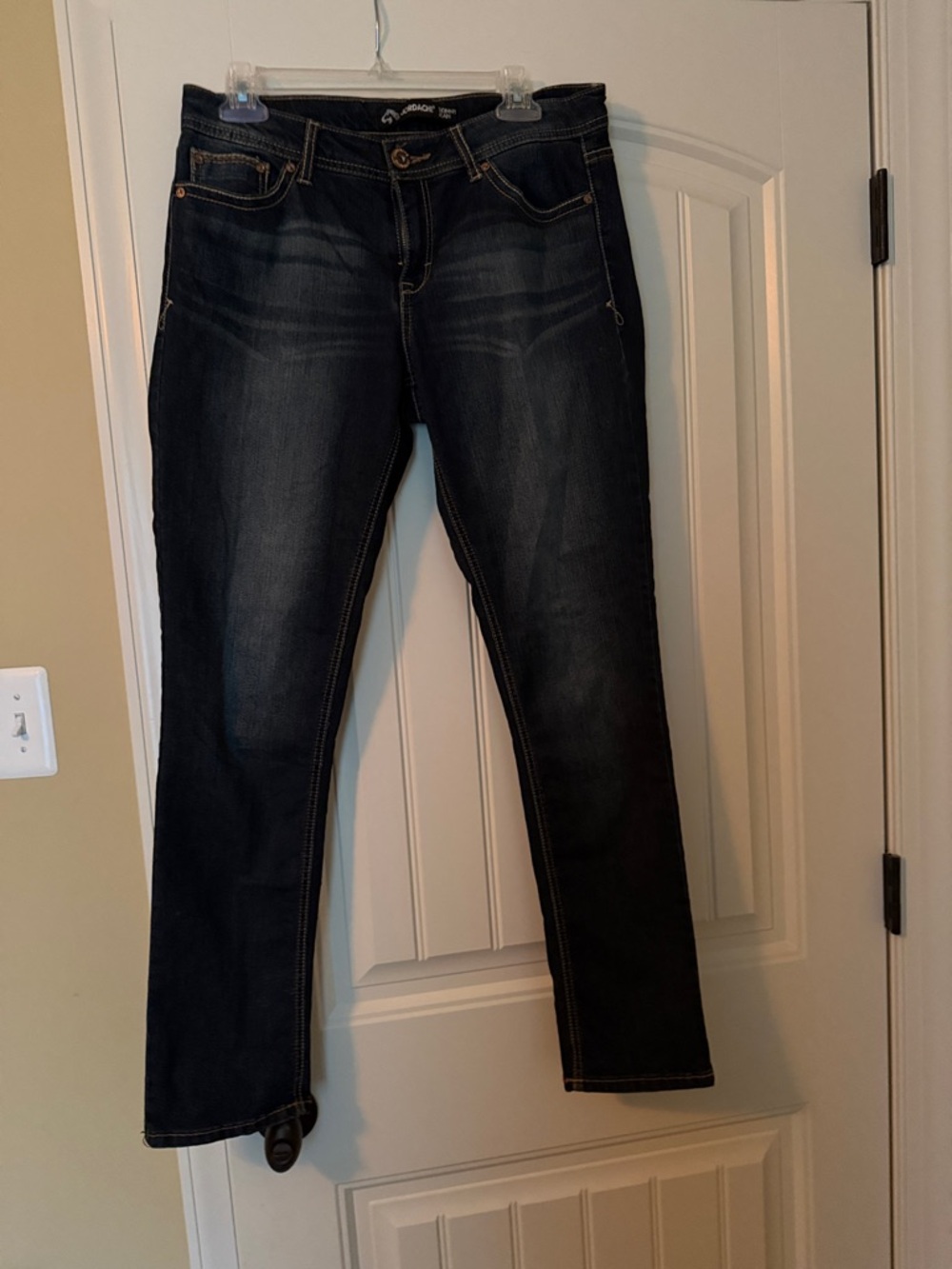 Jordache Dark Blue Skinny Jeans with Faded Whiskering